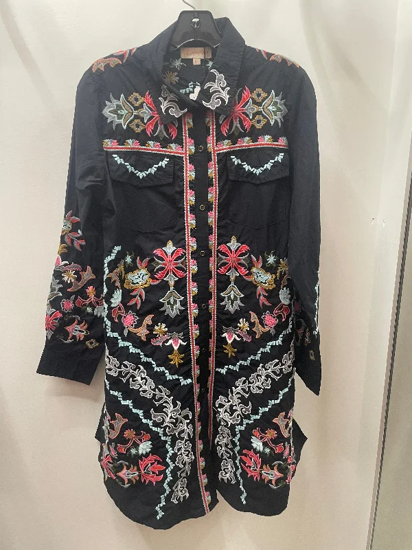 Embroidered Tunic in Black by All About Her Dapper Women's Bow - adorned