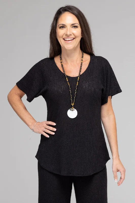 Black Haven Poly/Rayon Knit Longer Sleeve Top Traditional Women's Wool