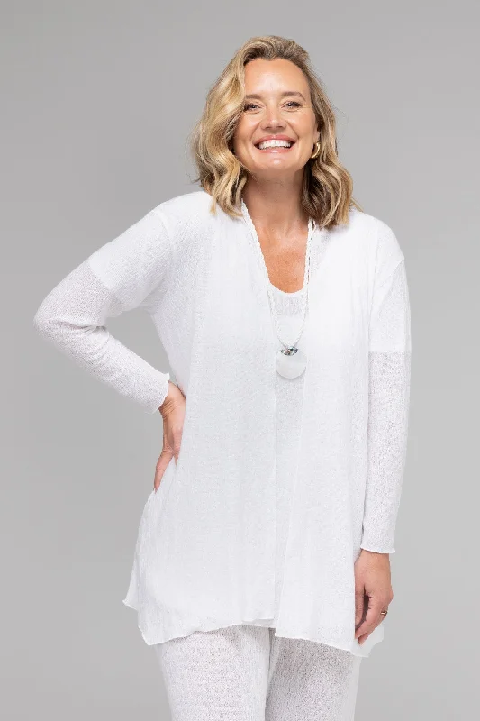 TWIN SET - White Haven Poly/Rayon Knit Longer Sleeve top + Cardigan garde
