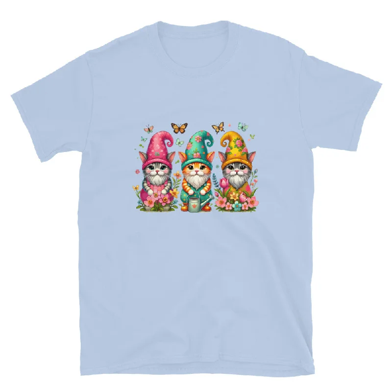Kitty Cat Springtime Gnomes T-Shirt Australian Beach
