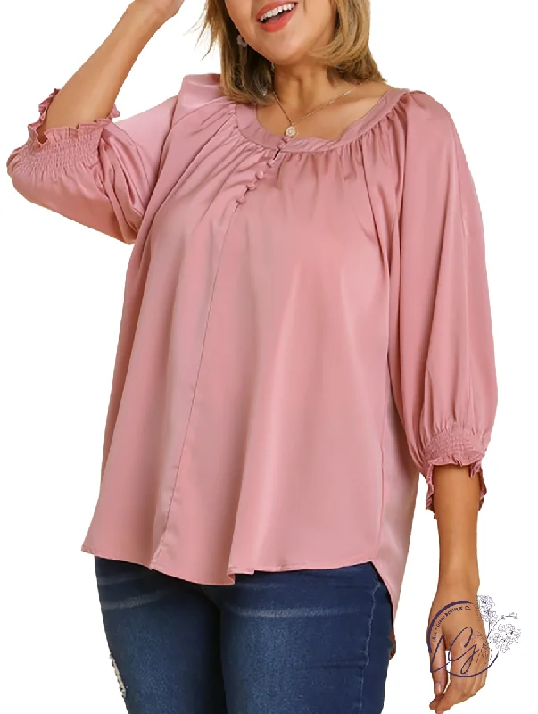 Curvy On My Wishlist Satin Blouse Street