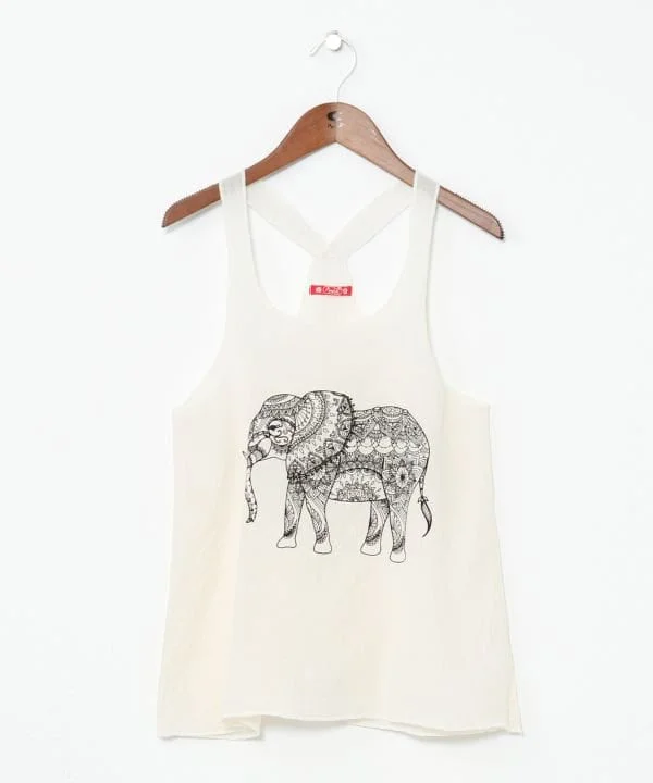 Geom Elephant Tank Polished Women's Silk