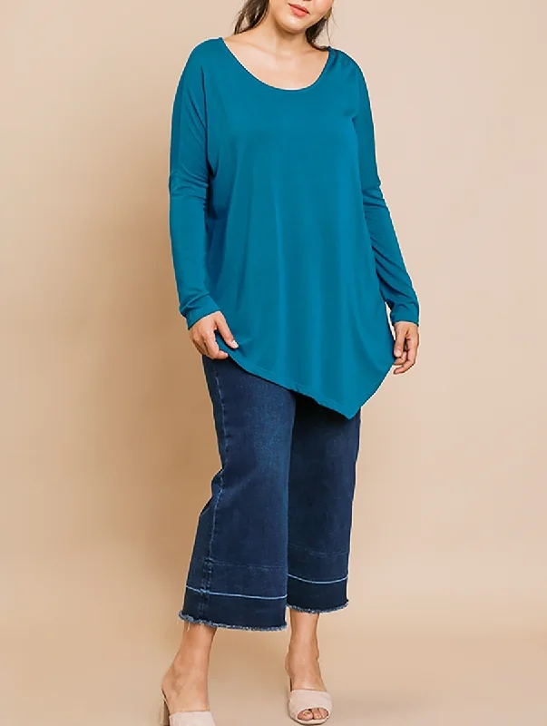 Curvy Daylight Hours Asymmetrical Long Sleeve Relaxed Women's Beachy