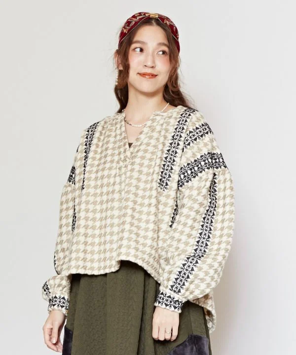 Houndstooth Top Earthy Women's 