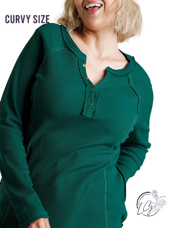 Curvy All Yours Ribbed Long Sleeve Confident Women's Power