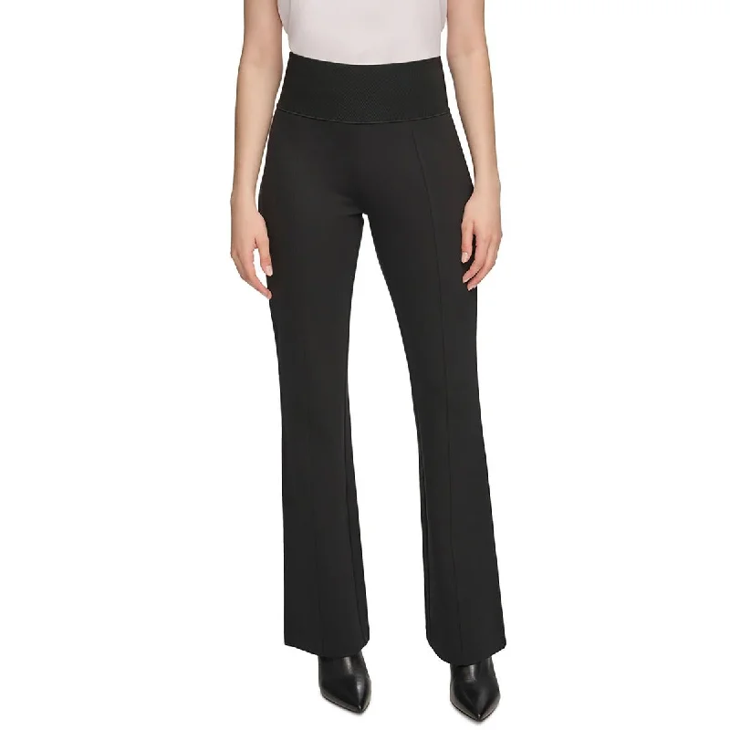 Calvin Klein Womens High Waist Knit Flared Pants