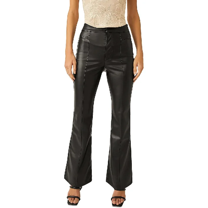 We The Free Womens Uptown Faux Leather High Rise Dress Pants