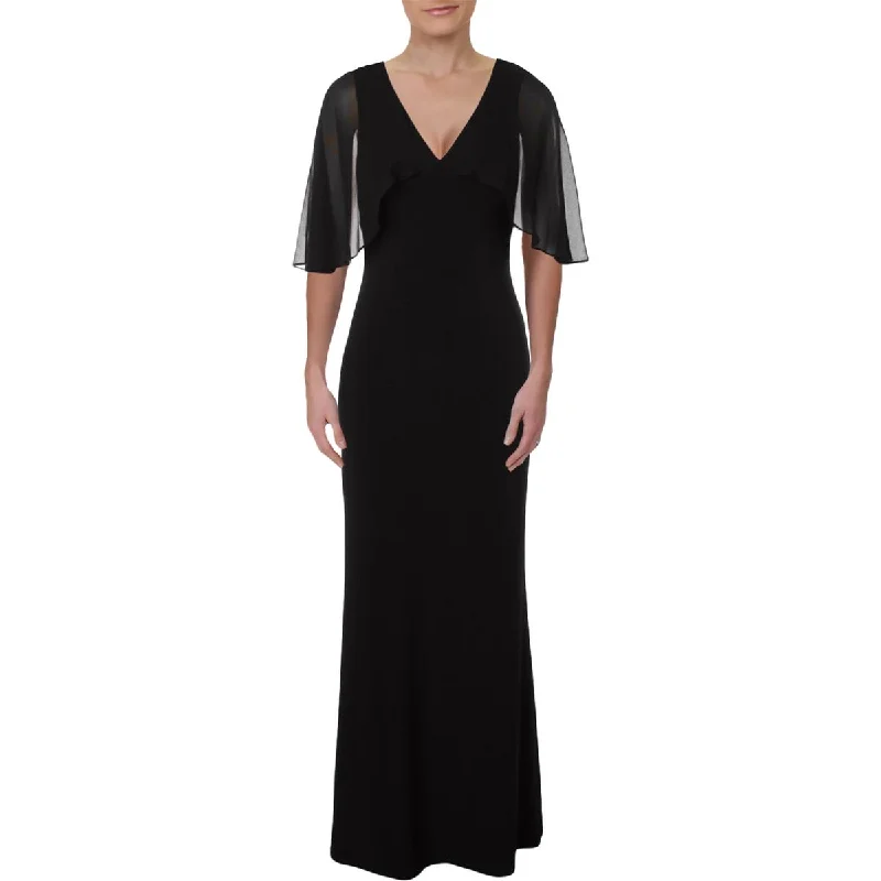 Lauren Ralph Lauren Julene Women's Sheer Overlay Full Length Gown