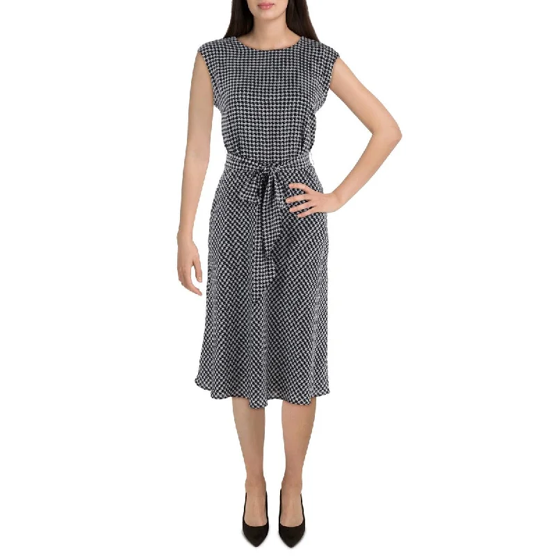 Lauren Ralph Lauren Womens Houndstooth Knee-Length Wear To Work Dress Cashmere