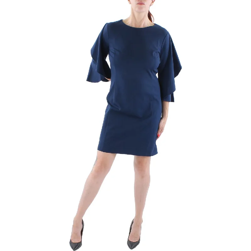 Lauren Ralph Lauren Womens Ponte Ruffle Mini Dress Earthy Women's Hemp - based