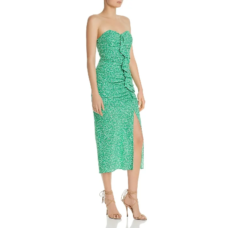 Likely Womens Jordana Floral Ruched Midi Dress Dapper Women's Bow - adorned