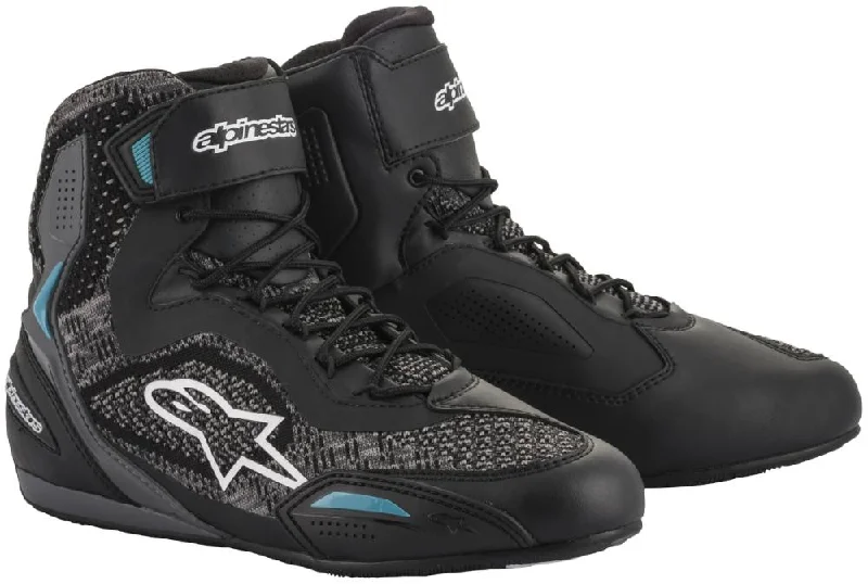 Alpinestars Women’s Stella Faster-3 Rideknit Black and Teal Riding Shoes