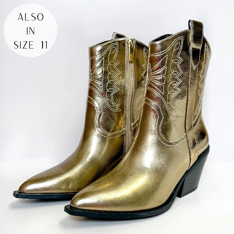 Corky's | Rowdy Western Stitch Boots in Gold Edgy Women's Punk