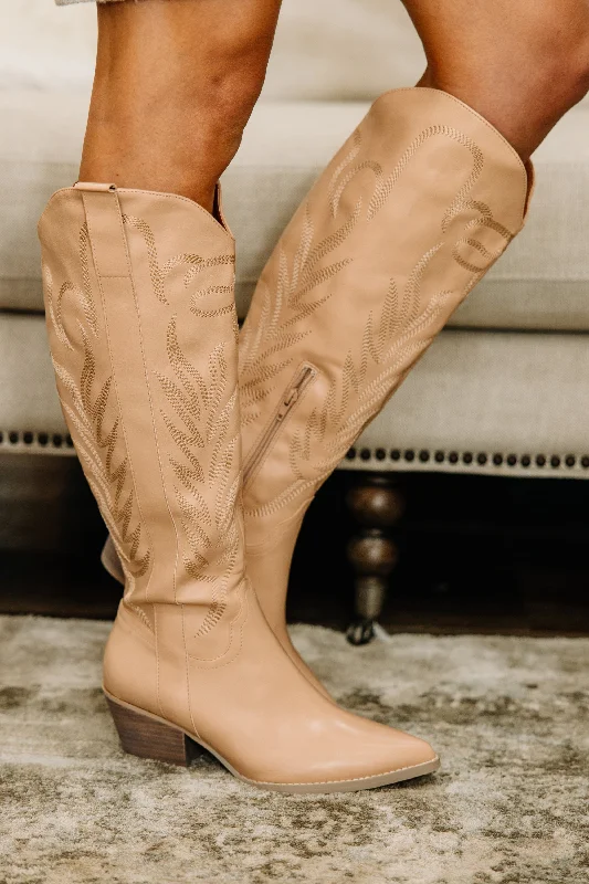 On My Mind Nude Western Boots Feminine Women's Style 