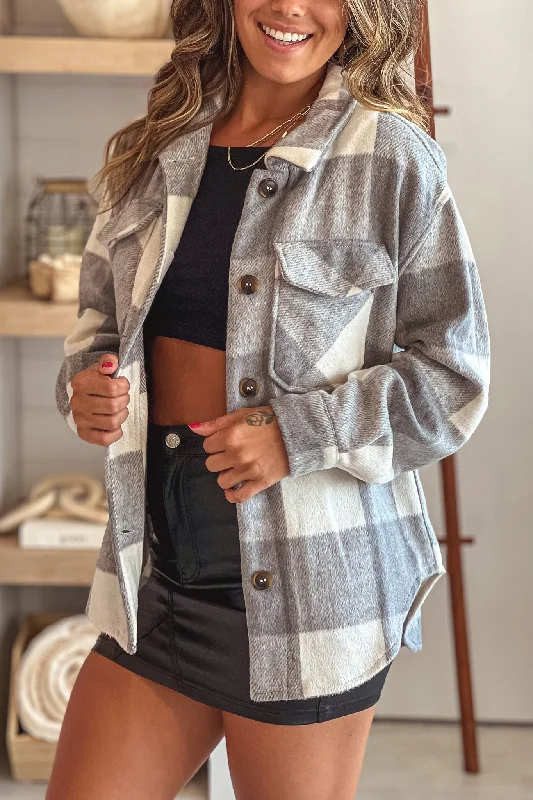 Light Gray Plaid Jacket