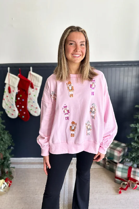 Pink Sequin Nutcracker Sweatshirt