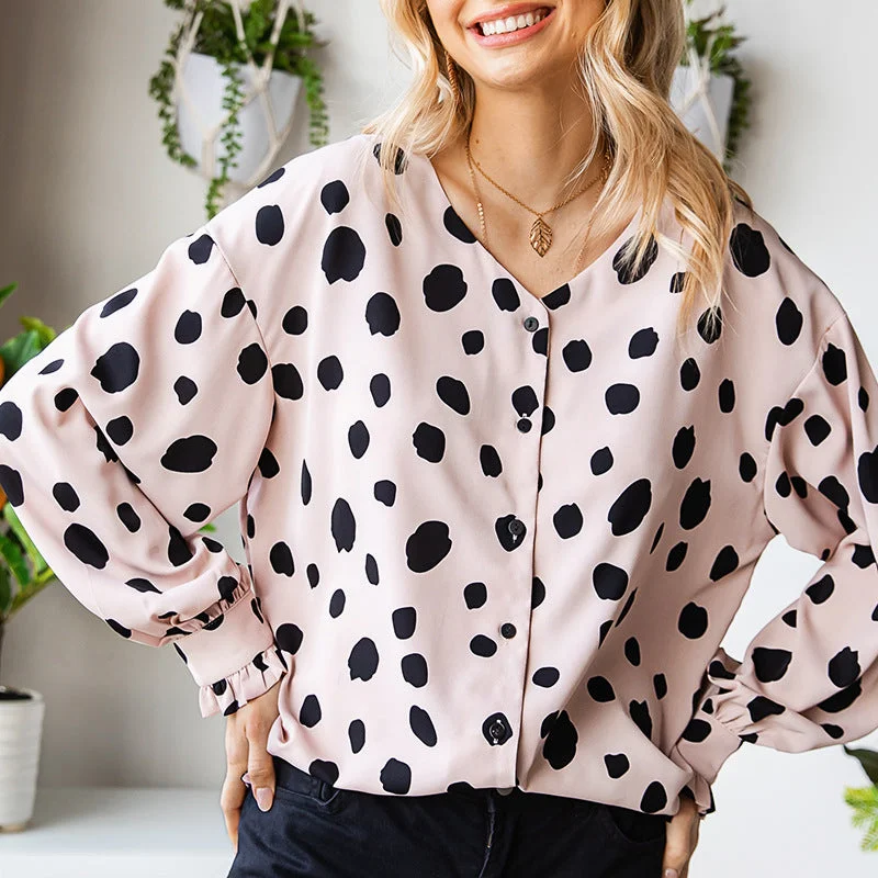 Polka Dot Chiffon Blouse Women’s Top